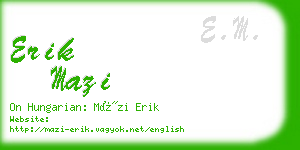 erik mazi business card